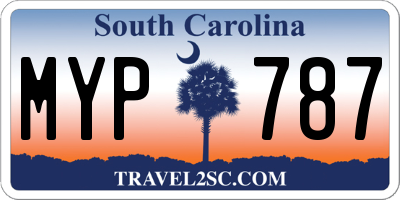 SC license plate MYP787