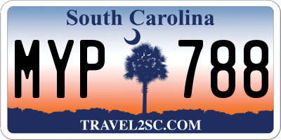 SC license plate MYP788