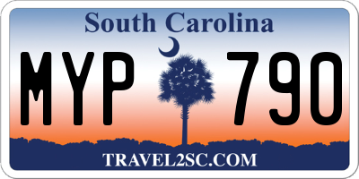 SC license plate MYP790