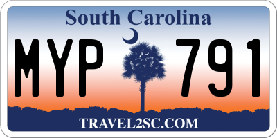 SC license plate MYP791