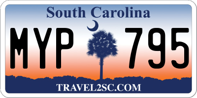 SC license plate MYP795