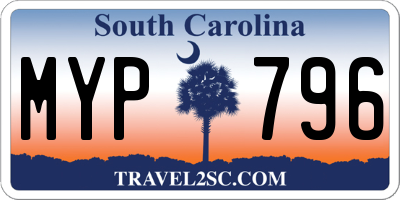 SC license plate MYP796
