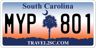 SC license plate MYP801