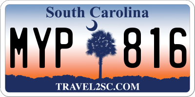 SC license plate MYP816