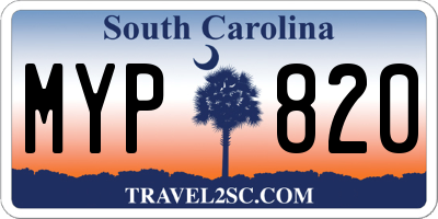 SC license plate MYP820