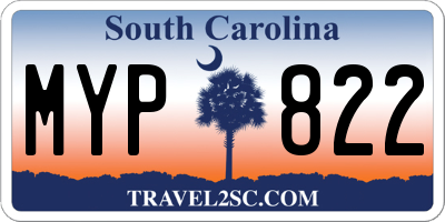 SC license plate MYP822