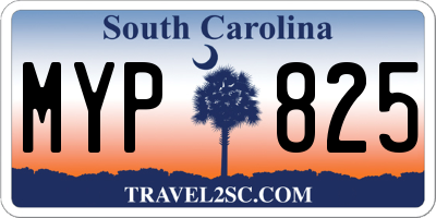 SC license plate MYP825