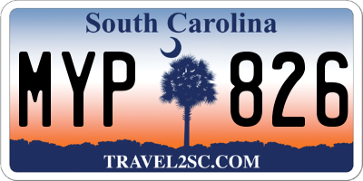 SC license plate MYP826