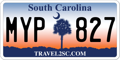 SC license plate MYP827