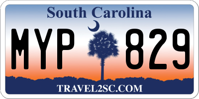 SC license plate MYP829