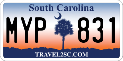 SC license plate MYP831