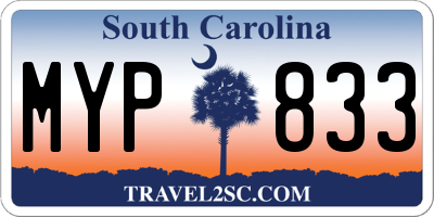 SC license plate MYP833