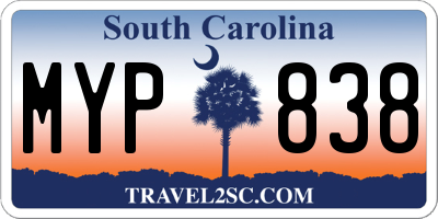 SC license plate MYP838