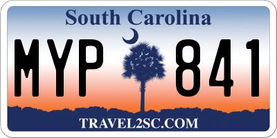 SC license plate MYP841