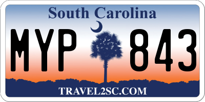 SC license plate MYP843