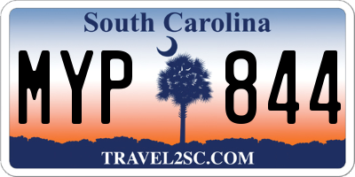 SC license plate MYP844