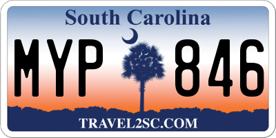 SC license plate MYP846