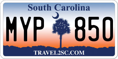 SC license plate MYP850