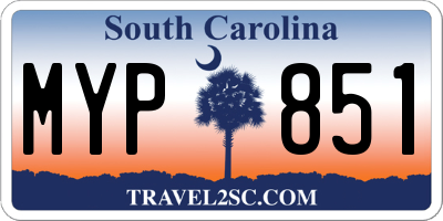 SC license plate MYP851