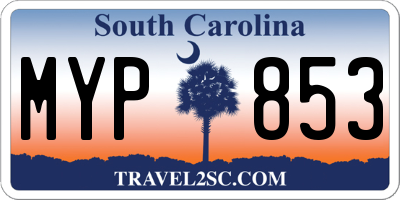 SC license plate MYP853