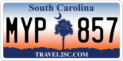 SC license plate MYP857