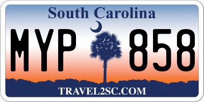 SC license plate MYP858