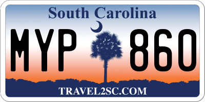 SC license plate MYP860