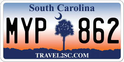 SC license plate MYP862