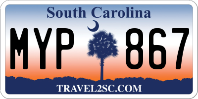 SC license plate MYP867