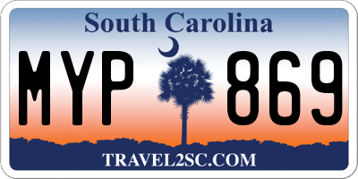 SC license plate MYP869