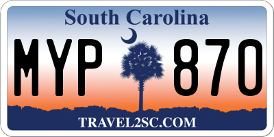 SC license plate MYP870