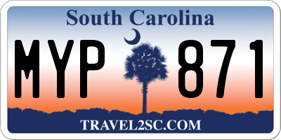 SC license plate MYP871