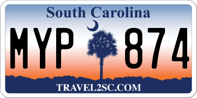 SC license plate MYP874