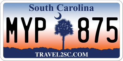 SC license plate MYP875
