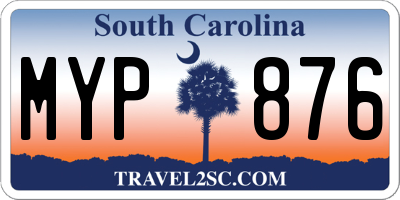 SC license plate MYP876