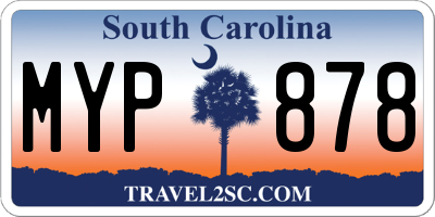 SC license plate MYP878