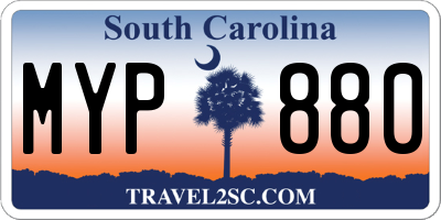 SC license plate MYP880