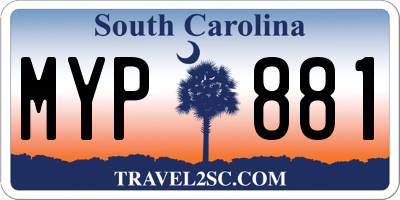 SC license plate MYP881
