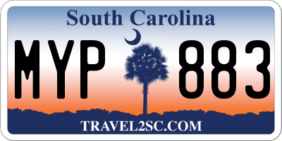 SC license plate MYP883