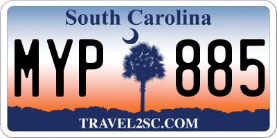 SC license plate MYP885