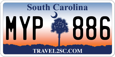 SC license plate MYP886