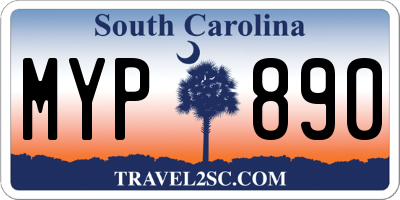 SC license plate MYP890