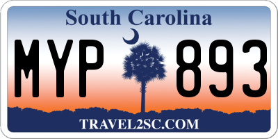 SC license plate MYP893
