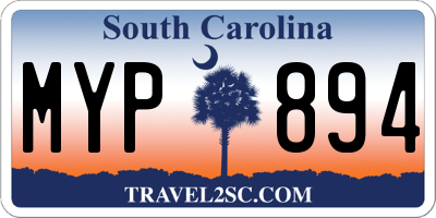 SC license plate MYP894