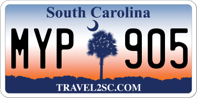 SC license plate MYP905