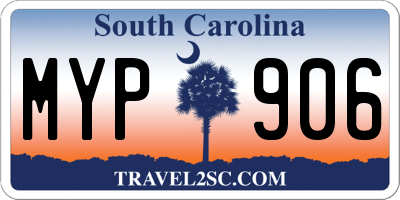 SC license plate MYP906