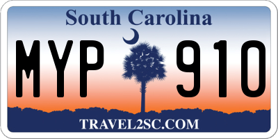 SC license plate MYP910