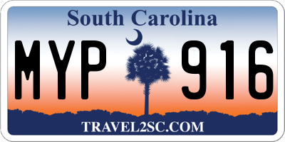 SC license plate MYP916