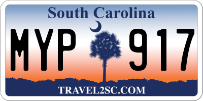 SC license plate MYP917