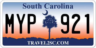 SC license plate MYP921